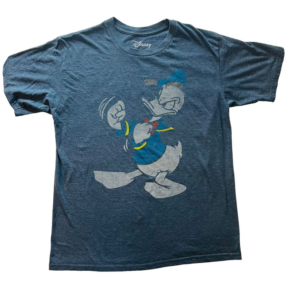 Disney Angry Donald Duck T Shirt Vintage Look Short Sleeve Cotton Blend‎ Size M
